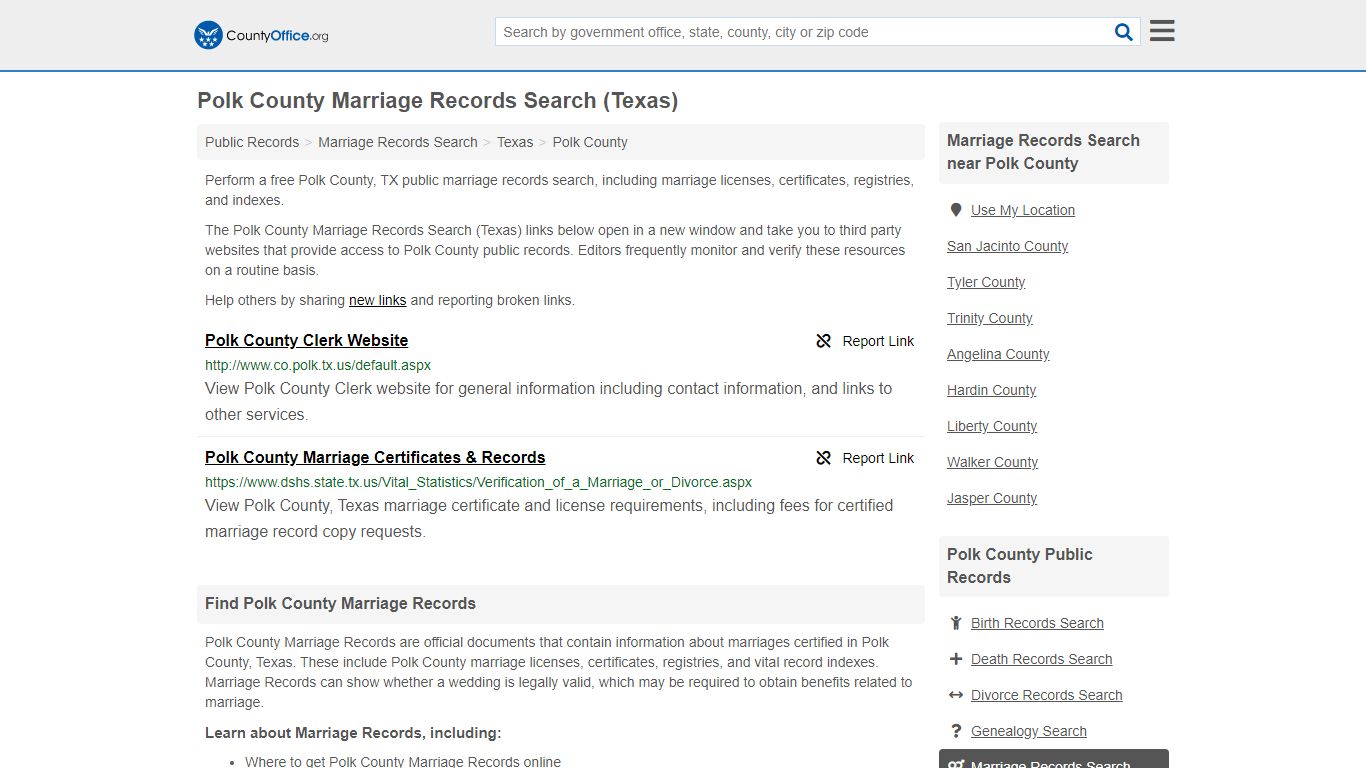 Marriage Records Search - Polk County, TX (Marriage ...